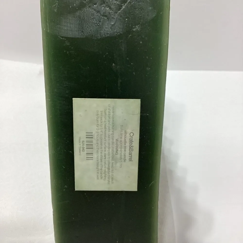 Crate & Barrel Huge Heavy Christmas Silhouette Tree Candle Sleigh Candle